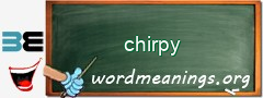 WordMeaning blackboard for chirpy